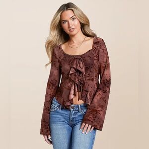 Floral Flocked Ruffle Top
WILLOW & ROOT